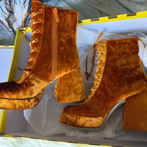 CIRCUS NY by Sam Edelman KIA Boots Womens SZ 5 M Ankle Bootie ORANGE Platform - Picture 10 of 10